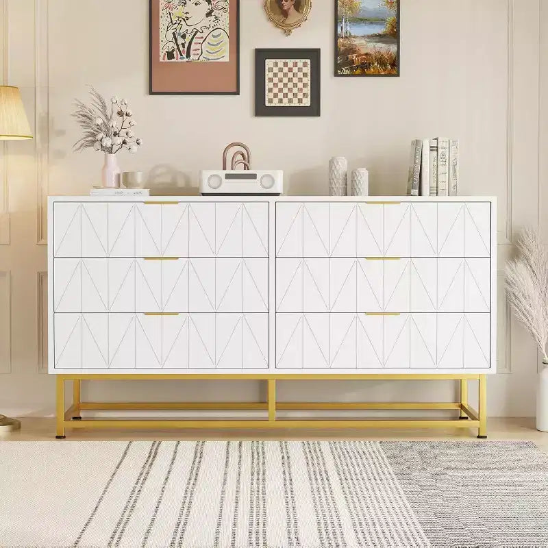 Acekool Commode en tissu à 6 tiroirs, petite commode de rangement avec plateau en bois, table de chevet moderne et organisateur de vêtements pour chambre à coucher, placard, salon