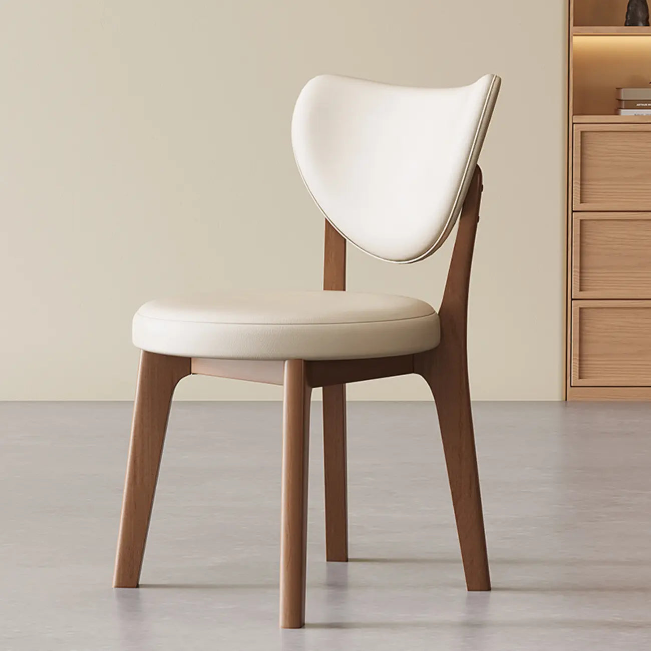 Chaise de salle à manger sans accoudoirs moderne en similicuir à dossier haut