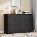Commode en bois avec 6 tiroirs, commode de rangement longue, meuble de rangement moderne, pour chambre à coucher, salon