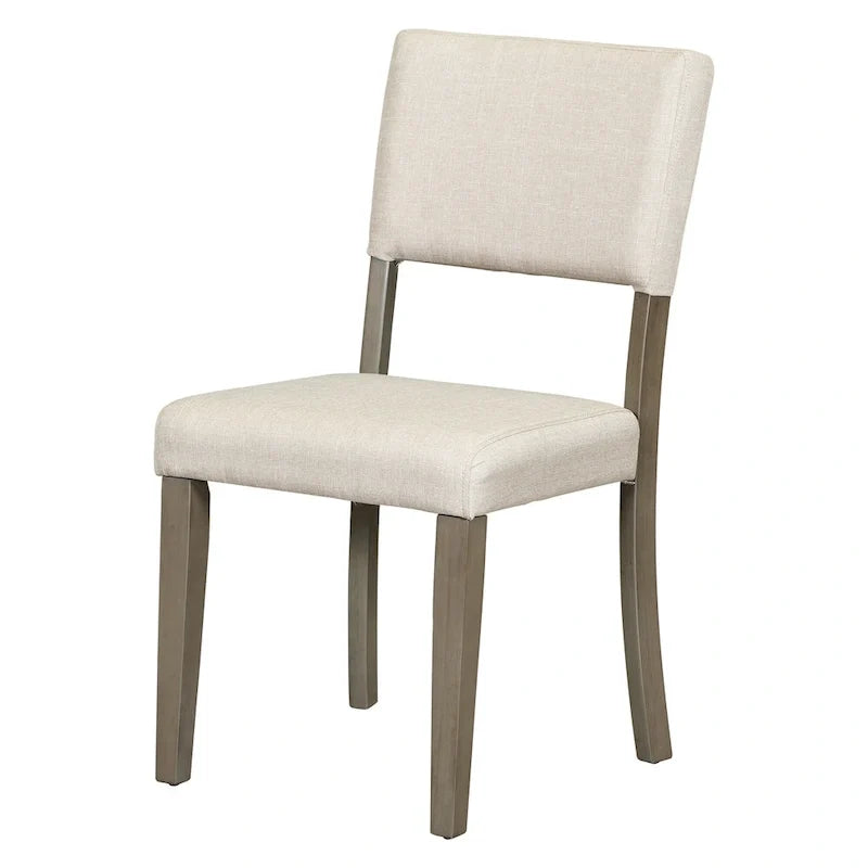Ensemble de salle à manger 5 pièces en bois taupe rétro avec table à tréteaux courbés et 4 chaises