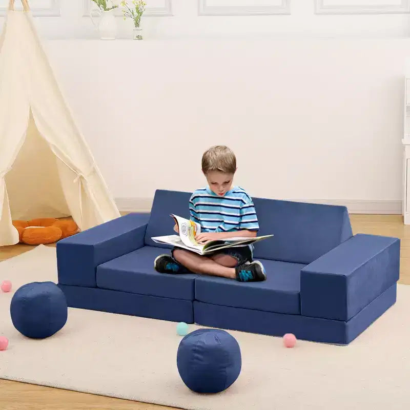 Canapé pour enfants 12 pièces, canapé de jeu modulaire pour enfants pour stimuler la créativité, canapé modulable, mobilier de chambre et de salle de jeux pour tout-petits, pour dormir et lire