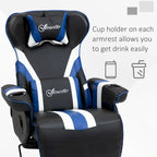 Chaise de jeu de course avec dossier inclinable et repose-pieds, appuie-tête et porte-gobelet