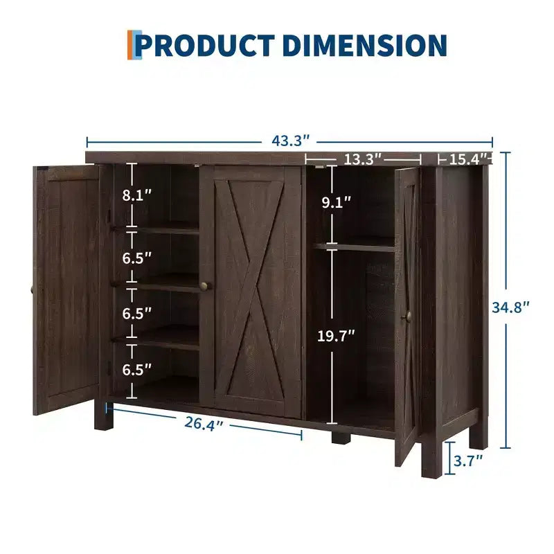 Meuble à chaussures 4 niveaux Coolmee avec portes, meuble à chaussures de style fermier de 89 cm pour entrée, grand meuble de rangement à chaussures pour salon ou couloir