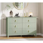 Acekool Commode cannelée à 6 tiroirs de 120 cm, Meuble de rangement moderne pour chambre à coucher, salon