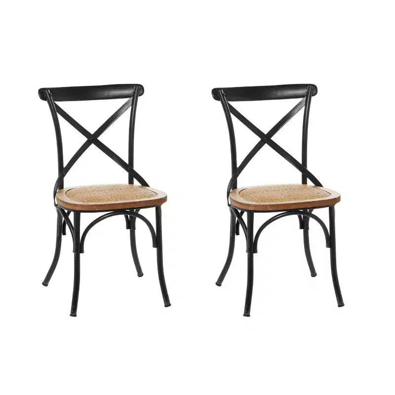 Lot de 2 chaises de salle à manger en fer de ferme - Olivia & May