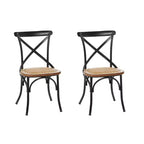 Lot de 2 chaises de salle à manger en fer de ferme - Olivia & May