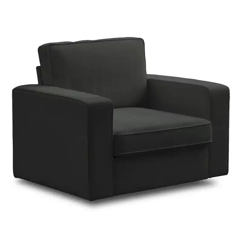 Mjkone Fauteuil pivotant moderne 360°, Fauteuil carré rembourré, Canapé simple confortable en chenille