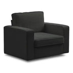 Mjkone Fauteuil pivotant moderne 360°, Fauteuil carré rembourré, Canapé simple confortable en chenille