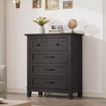 GustoWave Commode 4 tiroirs pour chambre à coucher, commode verticale haute de 88,4 cm avec grand rangement, commode en bois autoportante pour chambre à coucher, salon