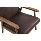 Fauteuil d'appoint Okak 25.38 W avec revêtement confortable, fauteuil de lecture en bois massif de style Mid-Century pour salon, chambre à coucher, salle d'attente