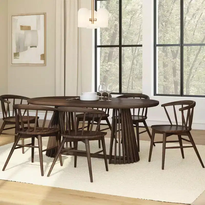 Table à manger rectangulaire 72 Lido Plank+Beam, table de cuisine minimaliste en bois massif pour 6 personnes