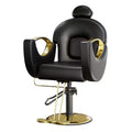 Fauteuil de barbier pivotant à 360°, Fauteuil de coiffeur avec pompe hydraulique robuste, appui-tête réglable et dossier inclinable, Fauteuil de salon inclinable