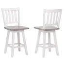 Tabouret de comptoir pivotant Kings Brand Furniture Gwinn, lot de 2, gris/blanc délavé