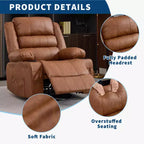 Fauteuil relax pivotant manuel à 360°, canapé planeur avec porte-gobelets et poches, fauteuil confortable pour la chambre de bébé, le salon et la chambre à coucher