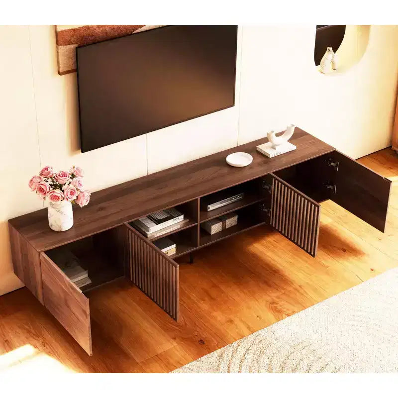Meuble TV en bois de 94,48 pouces avec rangements pour téléviseurs jusqu'à 100 pouces Gaoyangjiaju