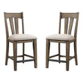 Lot de 2 tabourets de bar hauteur comptoir 24 po Splat Back Whiskey River avec siège coussiné gris poudre - Intercon