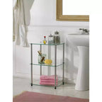 HomeStock Rectangle Glass Table Top End Table 1 -piece