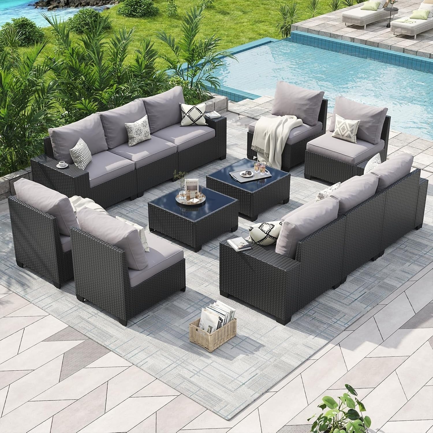 Salons de jardin avec coussins de 10 cm d'épaisseur
