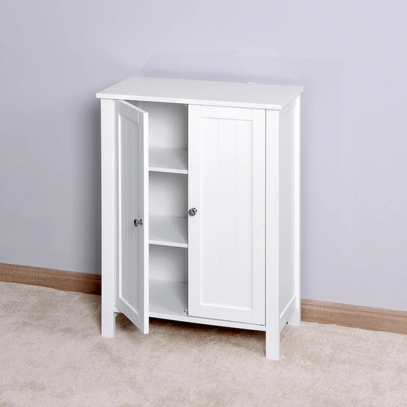 Meuble de rangement de salle de bain au sol avec double porte