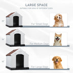 Niche pour chien en plastique BOSSIN, pour chiens de petite à grande taille, abri isolé intérieur/extérieur avec plancher surélevé