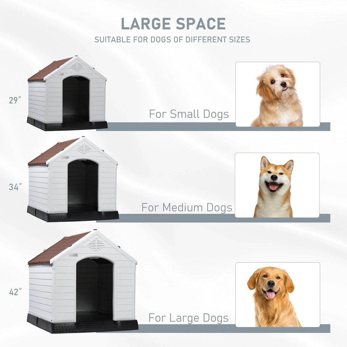 Niche pour chien en plastique BOSSIN, pour chiens de petite à grande taille, abri isolé intérieur/extérieur avec plancher surélevé