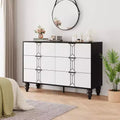 Commode en bois à 6 tiroirs au design vintage, commode moderne à tiroirs profonds pour chambre, salon, entrée