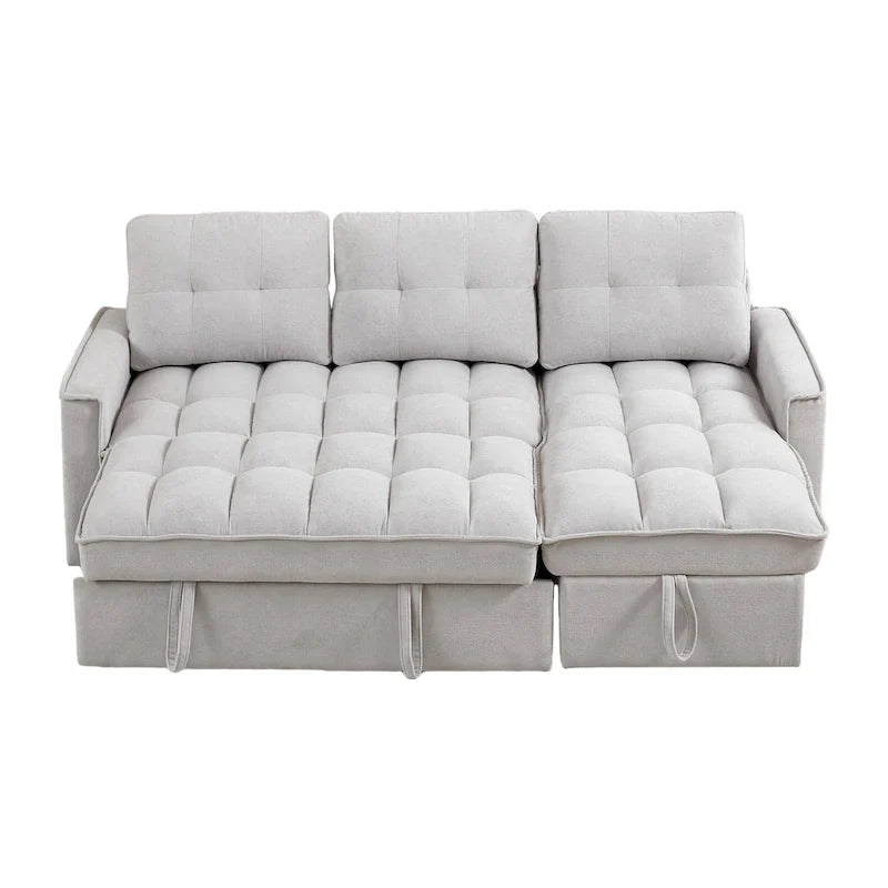 Canapé-lit d'angle escamotable en chenille 78,75 po avec ports de chargement