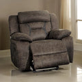 Fauteuil inclinable planeur manuel Mady 99 cm, microfibre marron, bois massif