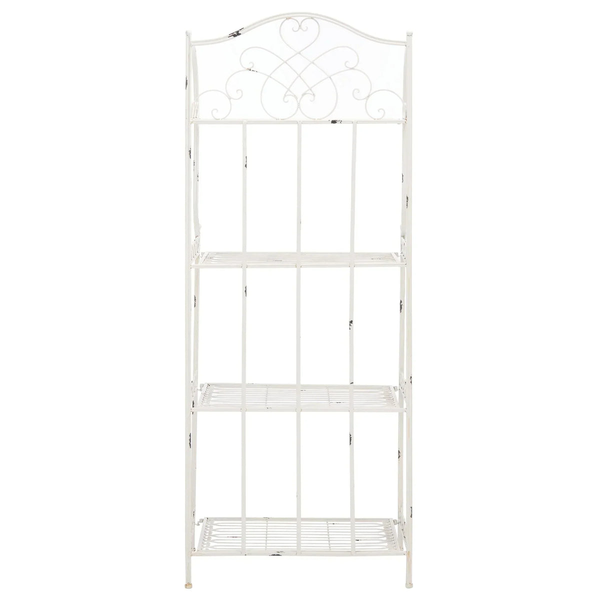 SAFAVIEH Bryn Étagère de boulanger d'extérieur victorienne en fer forgé à 4 niveaux - 63,5 cm l x 38,1 cm P x 160 cm H - 25L x 15P x 63H