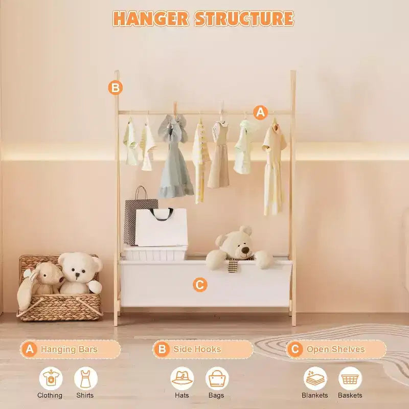 BALHAM TRADE - Portant pour vêtements d'enfant, fille, organisateur de déguisements, une seule tringle avec suspension