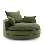 Fauteuil d'appoint pivotant à 360°, Fauteuil pivotant rond en forme de baril avec coussin pour salon