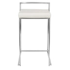 Tabouret de comptoir Silver Orchid Forrest en acier inoxydable empilable et entièrement soudé (lot de 2)