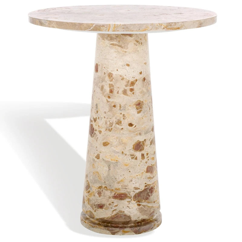Table d'appoint ronde haute en marbre SAFAVIEH Couture Ghicu - 56 cm L x 53 cm P x 61 cm H - 21Wx21Dx24H