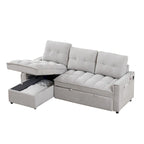 Canapé-lit d'angle escamotable en chenille 78,75 po avec ports de chargement