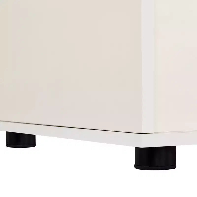 Meuble TV et litière pour chat, console TV avec armoire de rangement et porte coulissante amovible, Blanc crème-ModernLuxe