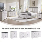 BALHAM TRADE-Tables de chevet lot de 2 avec station de recharge, 3 grands tiroirs, pour chambre à coucher ou salon