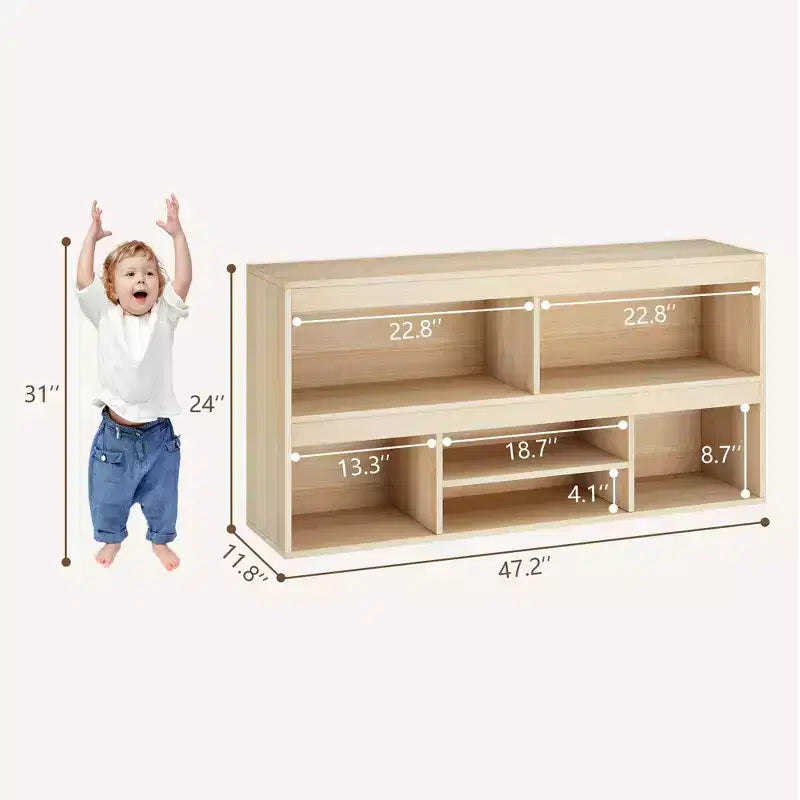 Organisateur de jouets, bibliothèque enfant 6 cubes Meuble de rangement en bois, étagères de rangement pour salle de jeux, classe, chambre d'enfant