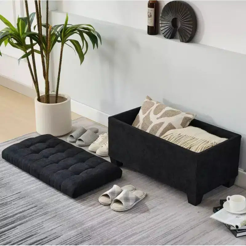 Banc de rangement ottoman TUYOHW avec pieds, 40,6 x 76,2 x 40,9 cm, pour salon, chambre et entrée