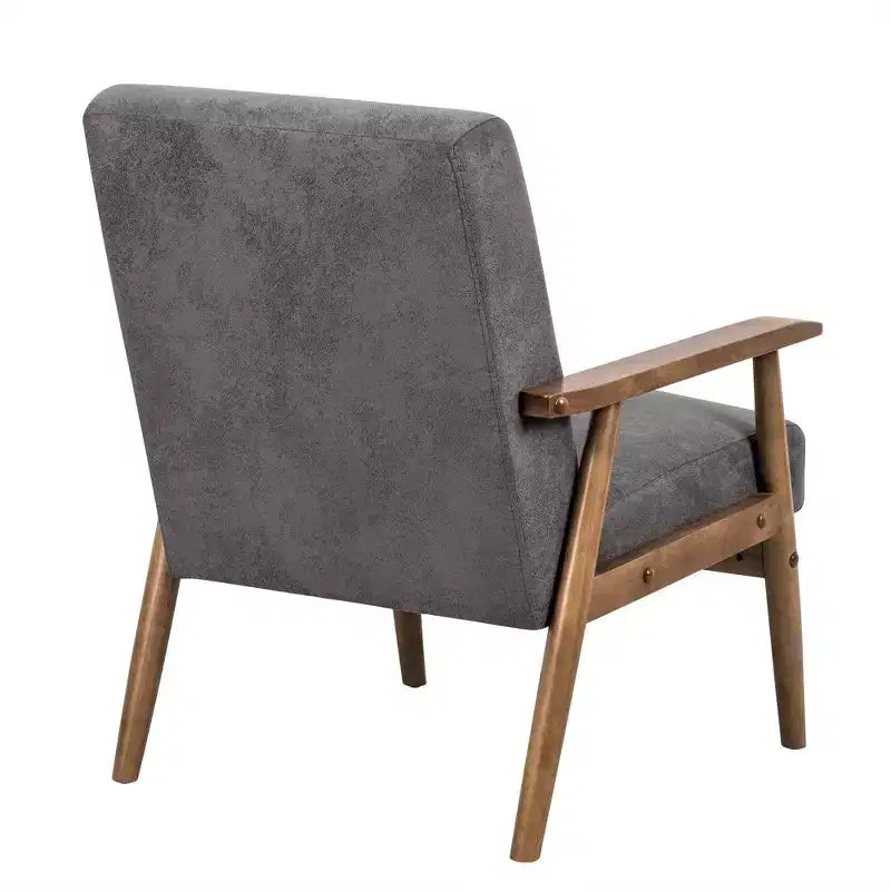 Fauteuil d'appoint moderne TUYOHW, fauteuil de salon avec accoudoirs fuselés, cadre en bois massif, fauteuil rembourré en microfibre pour salon, bureau