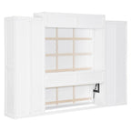 Lit escamotable mural avec armoire, tiroirs, éclairage LED et bureau