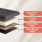 Banc de rangement pliant Ornavo Home de 101,6 cm avec tiroirs, parfait pour le salon, la chambre et l'entrée