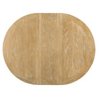 Ensemble de salle à manger 5 pièces en bois de style rétro avec table ronde extensible et 4 chaises, finition bois naturel vieilli