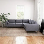 Canapé d'angle symétrique Flavia Mid Century Modern à coussins de dossier