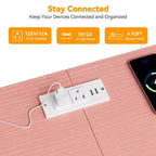 Commode 63,3 pouces pour chambre à coucher, commode TV en tissu à 10 tiroirs avec lumières LED et prises de courant, long meuble TV pour placard