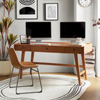 Bureau de direction Mid-century avec tiroir de rangement, gestion des câbles et station de charge