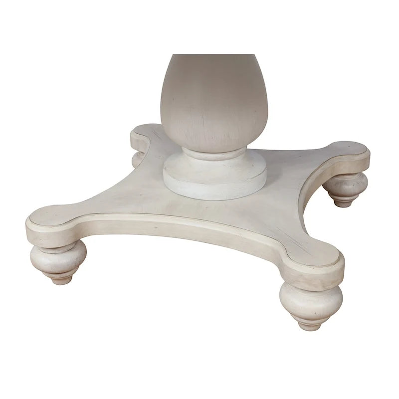 Ensemble de salle à manger Roundhill Furniture Arch en chêne vieilli : table ronde, quatre chaises