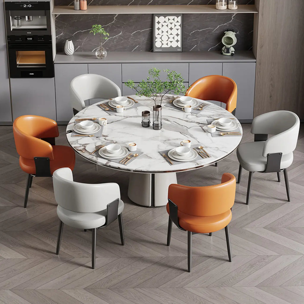Chaise de salle à manger moderne glamour en cuir