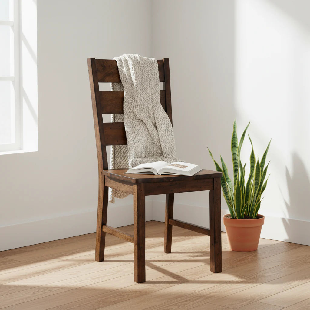 Chaise d'appoint en bois avec pieds cubiques, lot de 2 - 38 H x 18,13 L x 22,25 P pouces