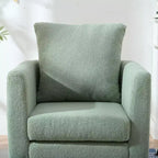Fauteuil d'appoint en tissu fin, chaise de lecture pour salon avec revêtement doux et oreiller, fauteuil avec pieds en bois massif pour le salon ou la chambre à coucher