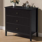 Heynemo Commode 3 Tiroirs, Table de Chevet en Bois Peint de 76 cm de Haut avec Rangement, Grande Commode Moderne avec Coulisses à Roulement à Billes